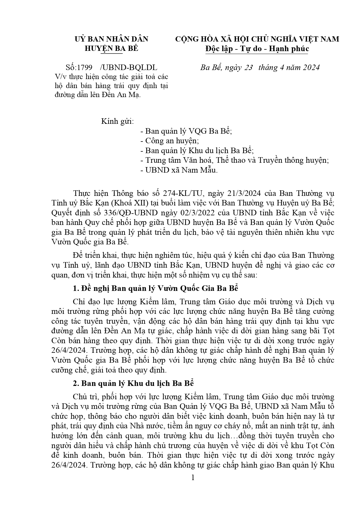 Thực hiện công tác giải toả các hộ dân bán hàng trái quy định tại đường dẫn lên Đền An Mạ